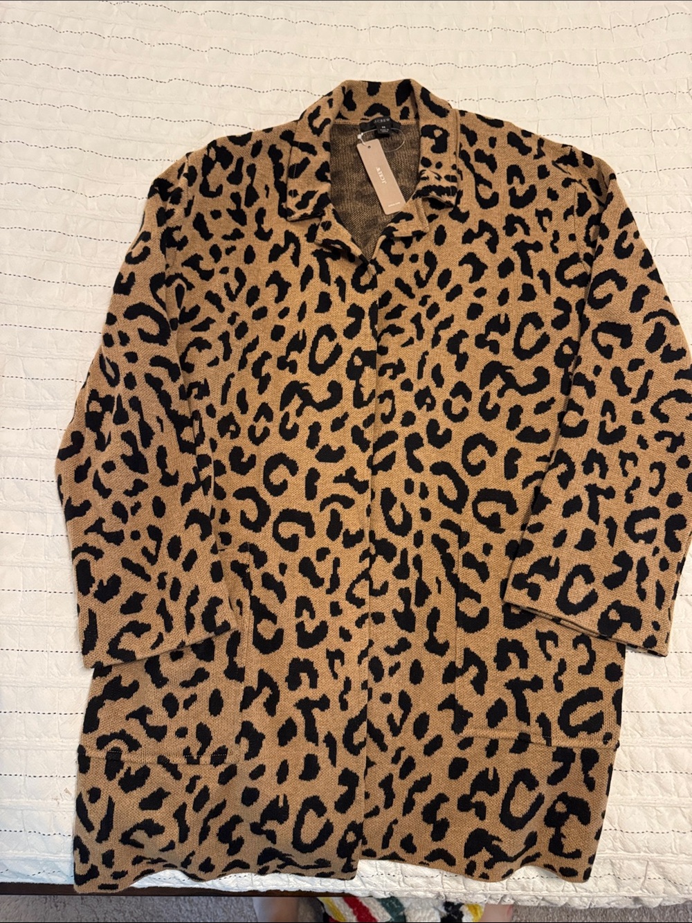 J. Crew Leopard Print Cardigan in Tan and Black